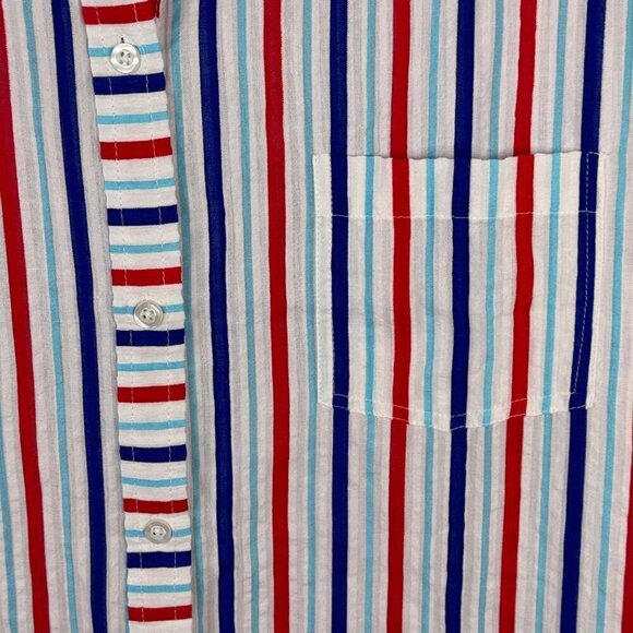 Addison Bay NEW Naples Striped Shirt Dress Cover Up Mini Button Up Multicolor XS - Picture 2 of 9